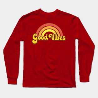 Retro Rainbow Good Vibes Long Sleeve T-Shirt